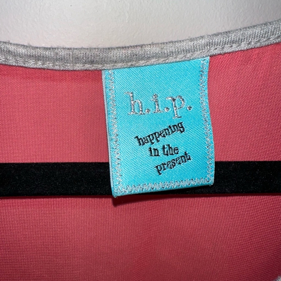 Women's H.I.P. Tank Top Size S Gray and Coral ruffles - Picture 3 of 9